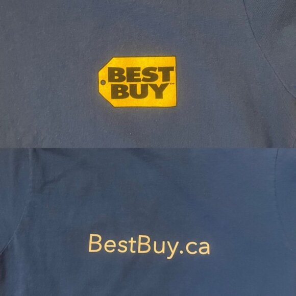 Best Buy Canada Blue Short Sleeve Crewneck Work Uniform Shirt - Picture 1 of 7